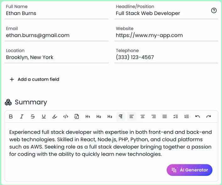 TalenCat CV Maker