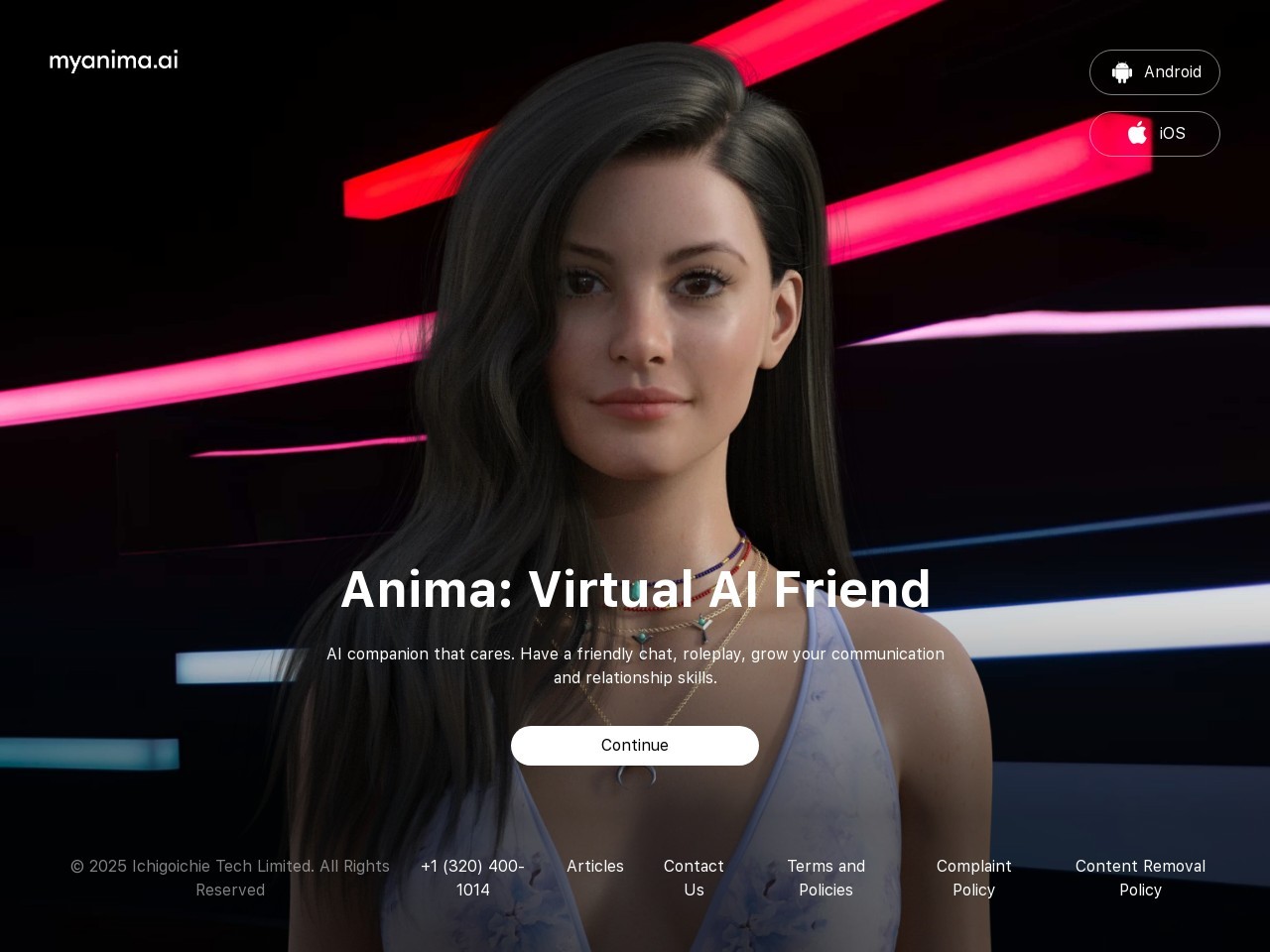 点击放大图片 MyAnima AI Companion