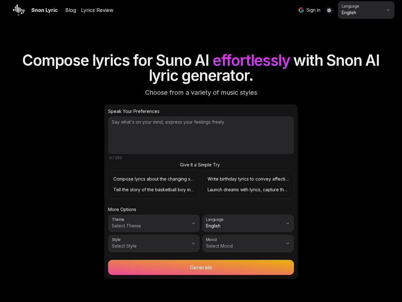 Snon Lyric